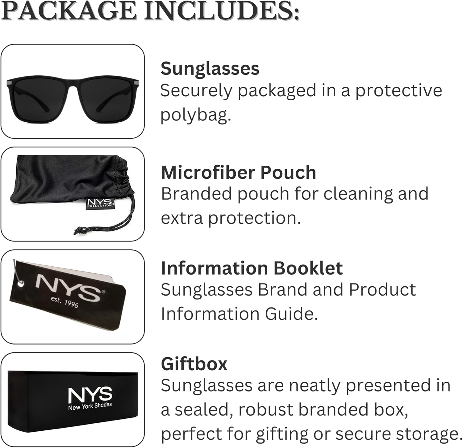 NYS Collection Polarized Sunglasses 100% UV400 Anti-Glare Scratch-Resistant Lightweight Durable Retro Style for Men Women - Image 7