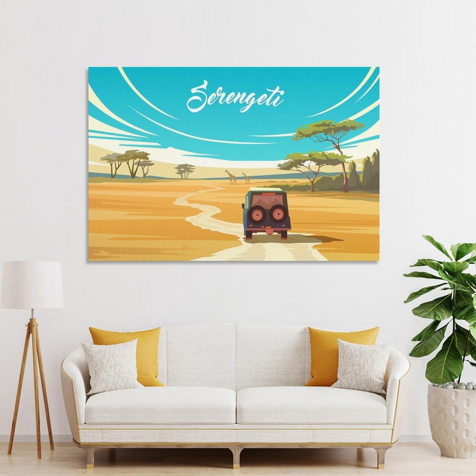 Junmoney Serengeti Room Decor Wall Art, 24x36inch(60x90cm), for Entrance Walls, Hall Decor Or Foyers, A Neat Decor Update for Hallways