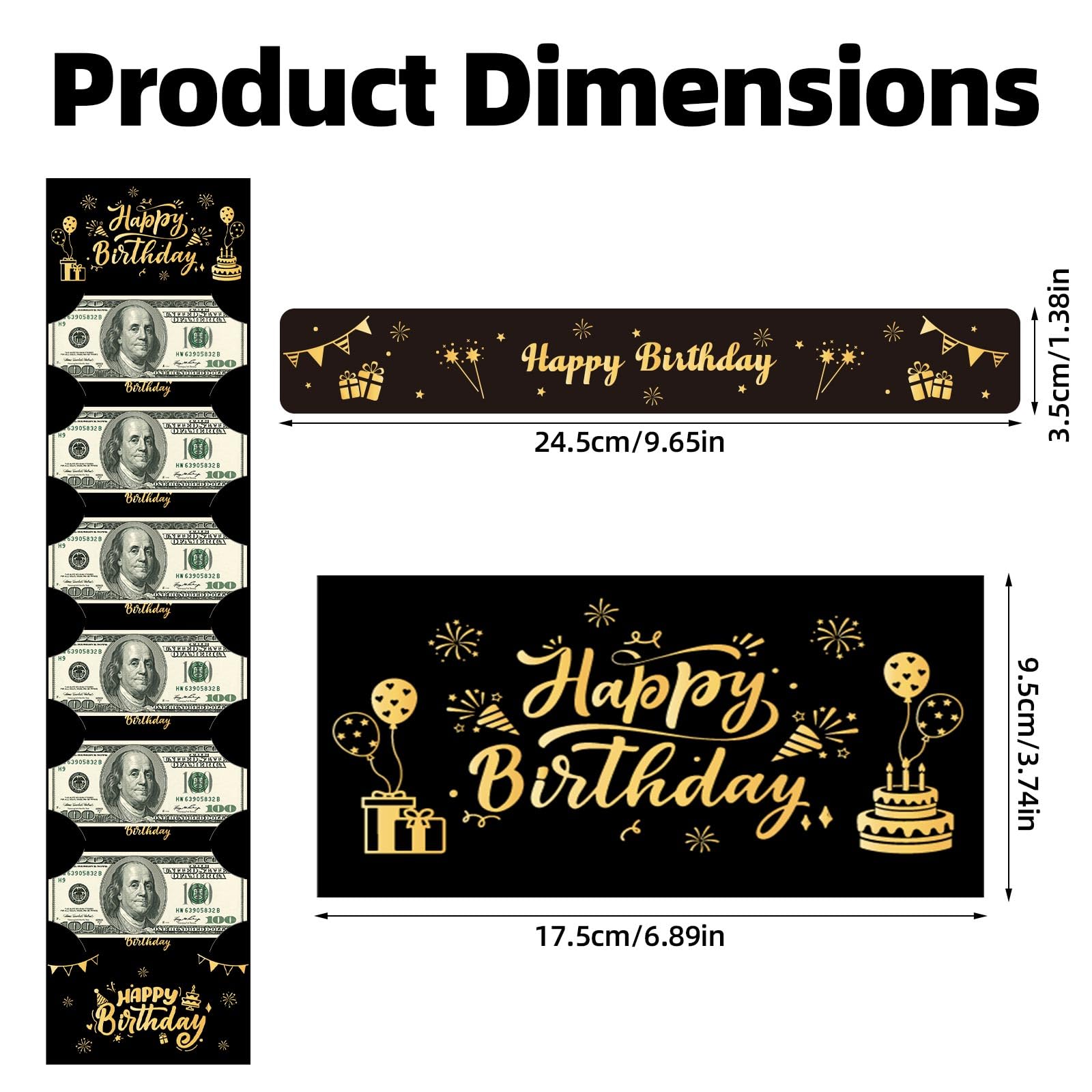 Porta Soldi per Compleanno Oro Nero 6 Scomparti Uomini Donne Bambini Regalo Creativo
