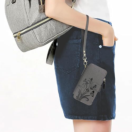 Miniatura 7 de Lacass Compatible con MagSafe Case Wallet para iPhone 15 PlusiPhone 14 Plus de 6.7 pulgadas, 3 tarjeteros con cremallera de piel, cierre magnético,