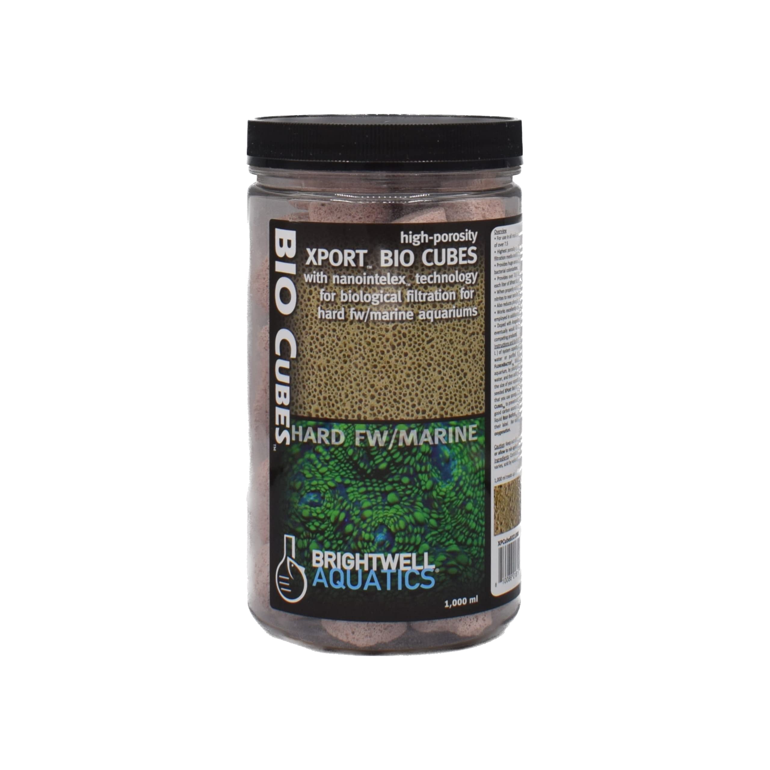 Brightwell AquaticsXport BIO Cubes - Ultra-Porous Biological Filter Media for Filtration in Marine and Freshwater Aquariums, 1000-ml (XPCubeBIO1000)