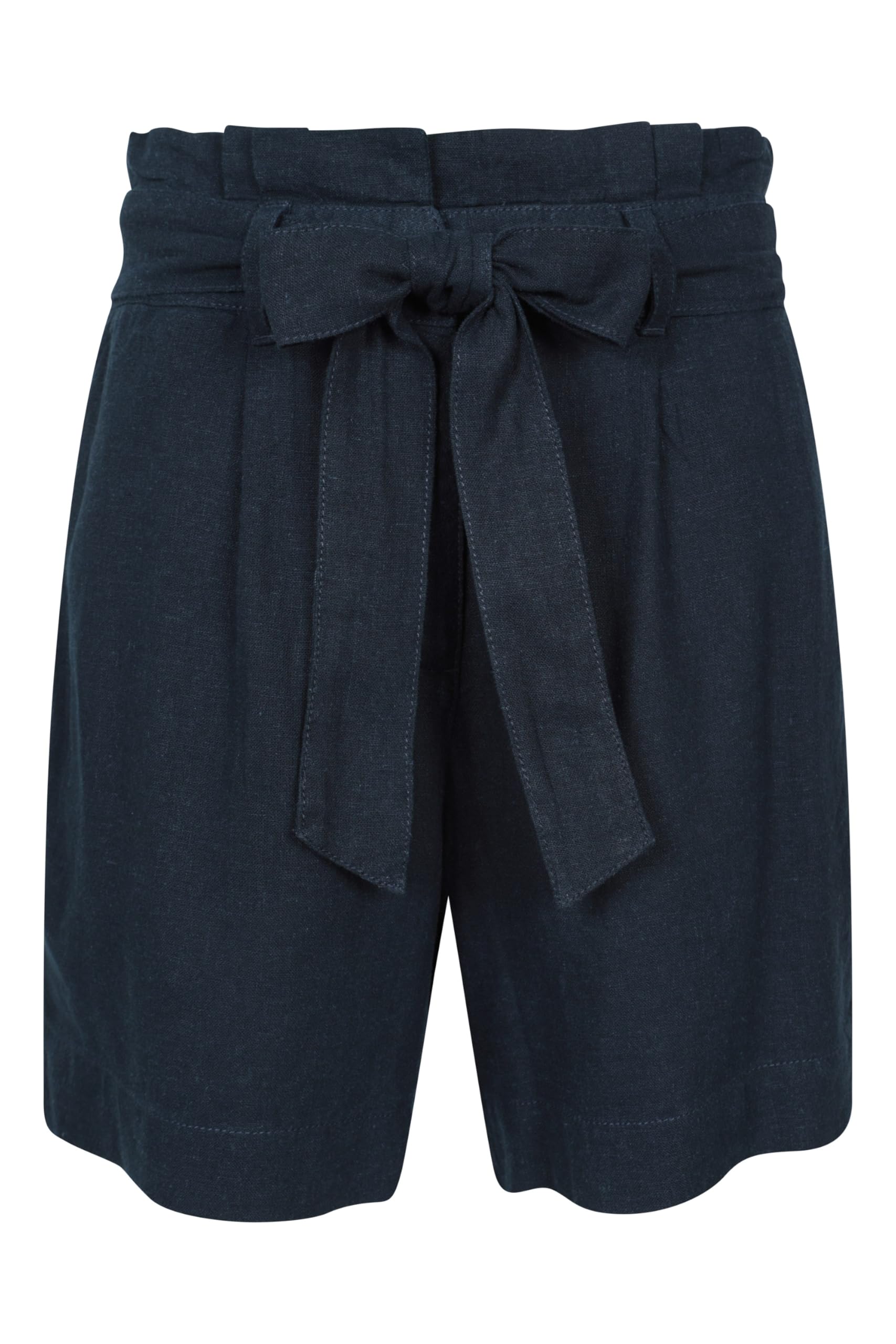 Mountain Warehouse Women's Navy Oatley Linen Blend Shorts - Lightweight & Breathable Short Pants With Lots Of Pockets - Spring Summer, Walking, Hiking, Outdoors Size 12