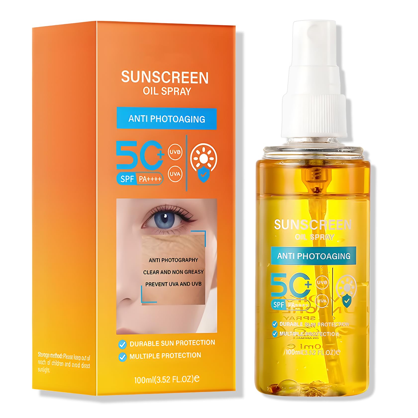 DAMUSI Sunscreen Oil Body Sunscreen Spray Spf 50 Glow Sunscreen Mist Hydration Lightweight Spf Body Oil Broad Spectrum