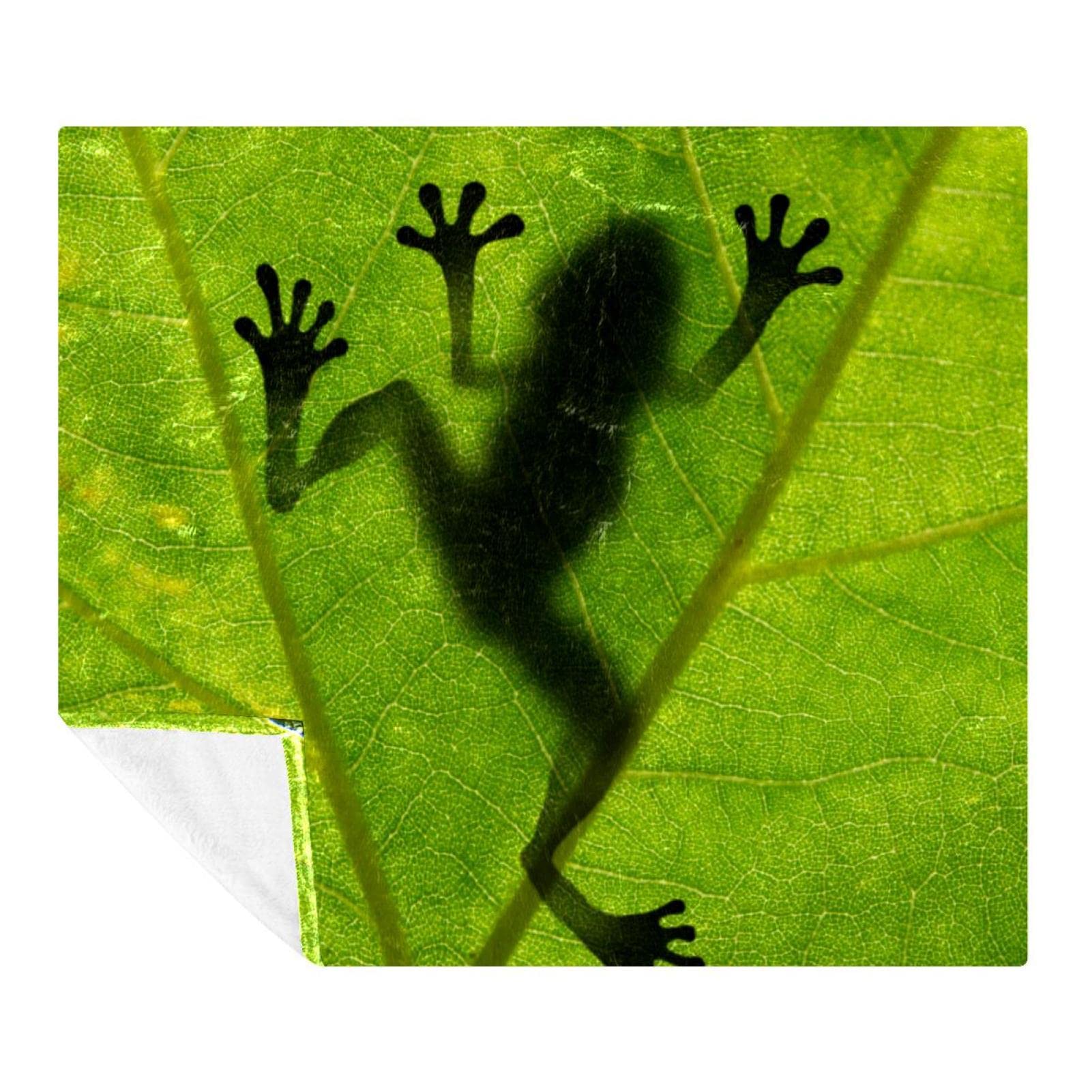 Couverture polaire grenouille feuille verte contre le froid du salon