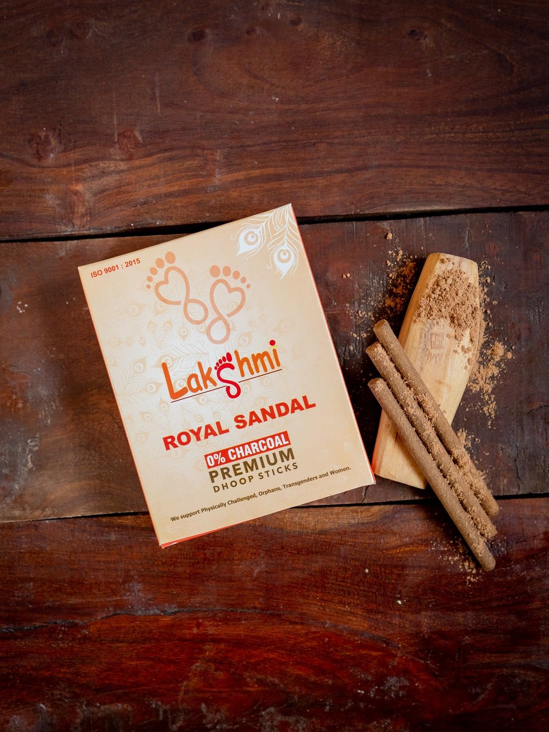 Lakshmi Premium Charcoal Free Dhoop Sticks Pack of 8 Boxes Each Box Contains 20 Dhoop Sticks (Royal Sandal)