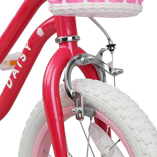 Miniatura 8 de Glerc Daisy - Bicicleta para niñas de 12, 14, 16 pulgadas, para niños de 2 a 7 años, estilo princesa, con ruedas de entrenamiento, cesta y