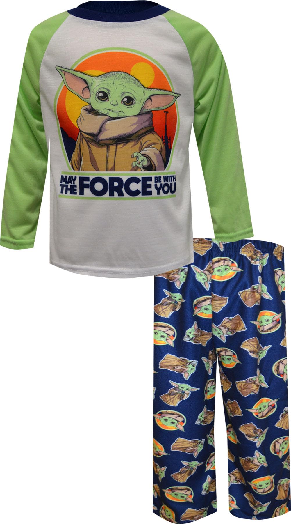AME Sleepwear Boys' Star Wars Mandalorian The Child Grogu Toddler Pajamas (2T) Blue