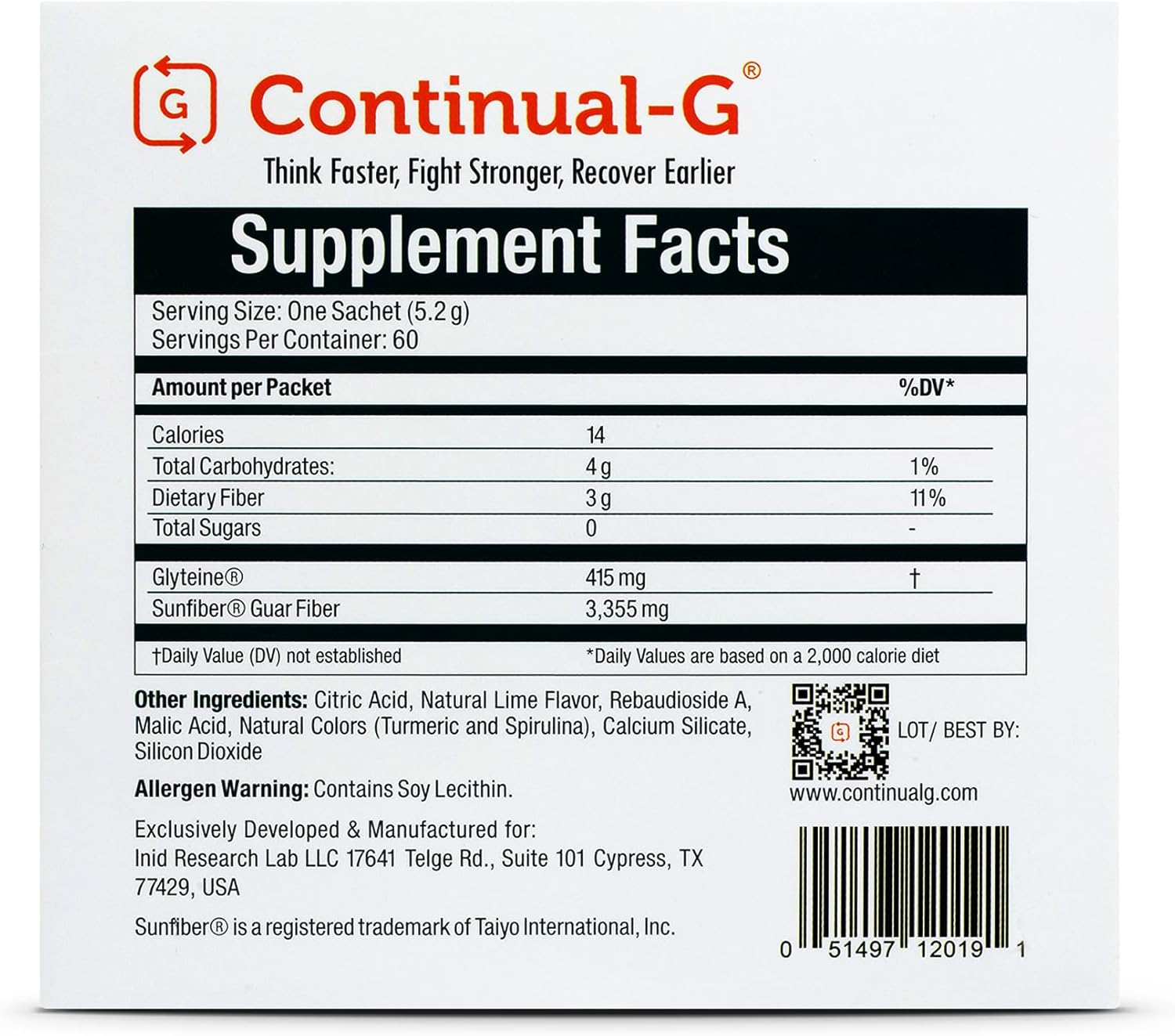 CONTINUAL - G Powder - Clinically Proven Cellular Glutathione Precursor | Benefit of Glyteine & Sunfiber | Immune Support, Master Antioxidant, Detox, Brain Health & Skin Care | 180 Sachets - Image 3