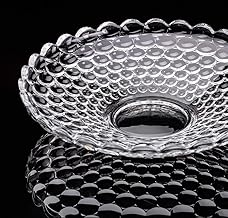KEXES Glass Fruit Bowl Plate For Dining Table Classic Bubble Design Dry Fruit Chocolate Tray Crystal Decoration Serving Bowl Dessert Plate, 1 Liters