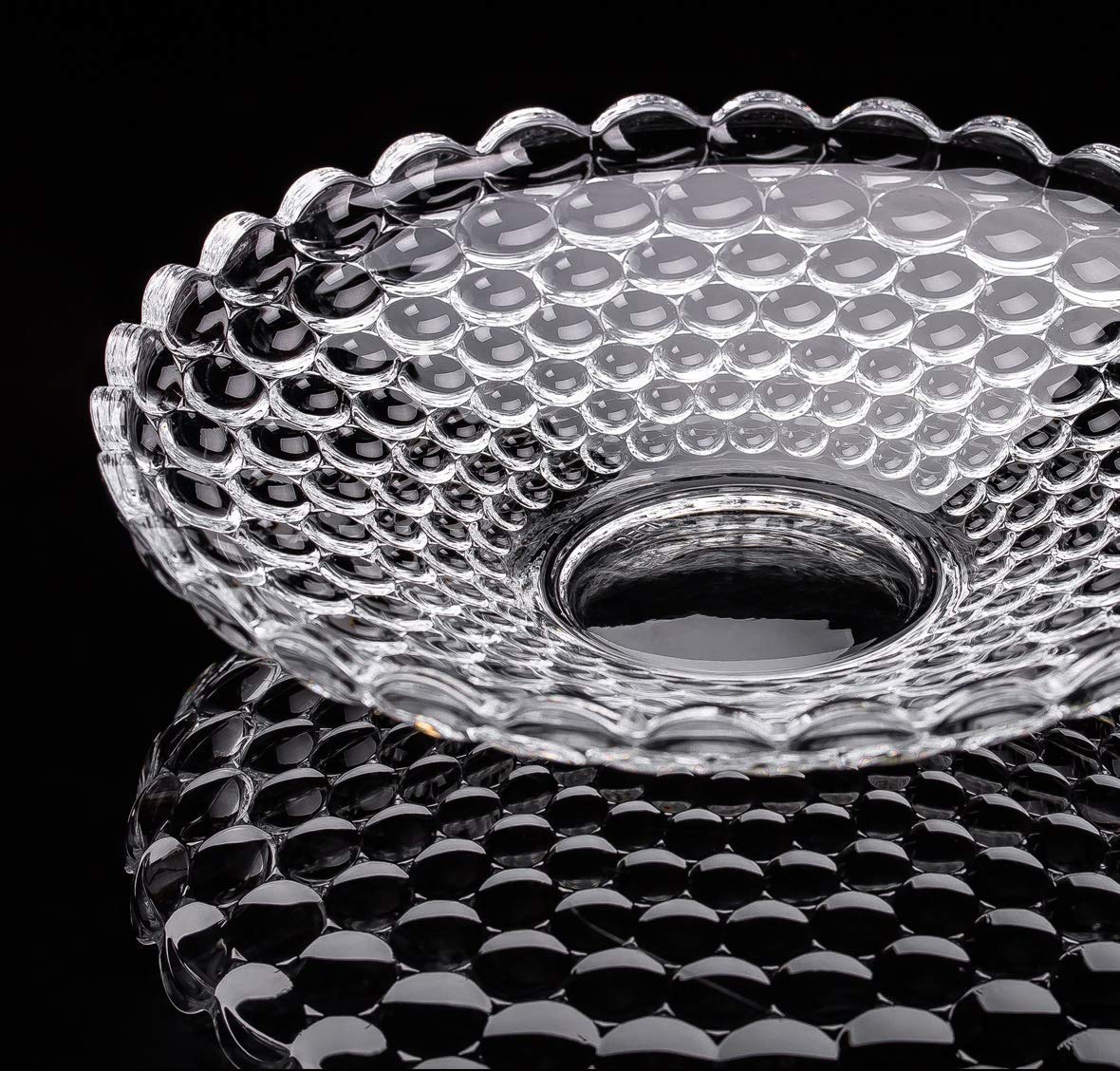 KEXES Glass Fruit Bowl Plate For Dining Table Classic Bubble Design Dry Fruit Chocolate Tray Crystal Decoration Serving Bowl Dessert Plate, 1 Liters (B0BRT23S7X) Amazon Price History, Amazon Price Tracker