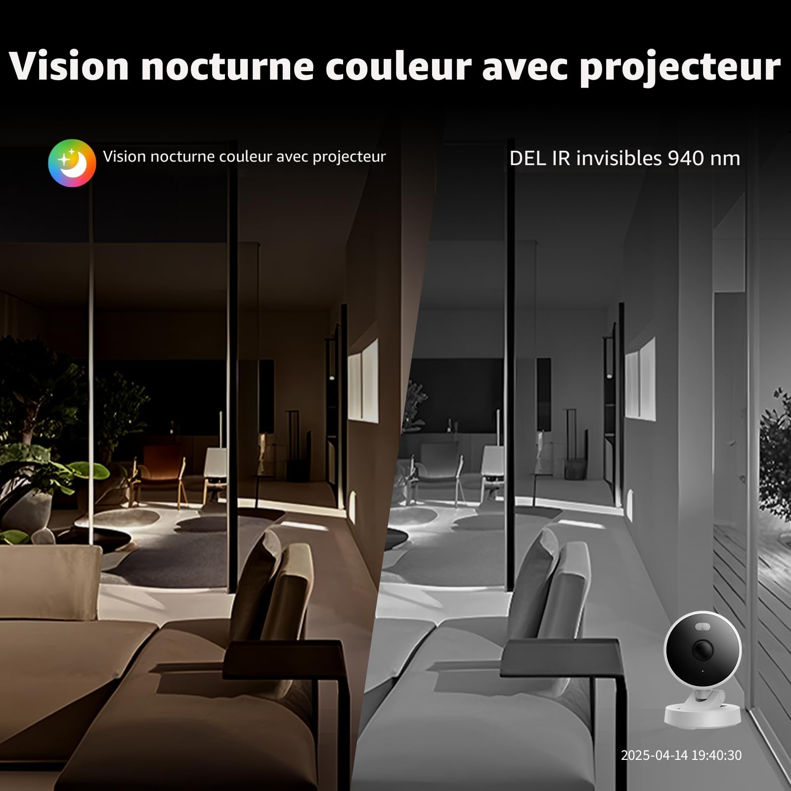 Aqara Caméra Intérieure/Extérieure G100, 2K, HomeKit Secure Video, 2,4 Ghz WiFi, Vision Nocturne Couleur avec Projecteur, Détection IA, Wi-FI 6, Étanche IP65, Compatible Alexa, Google Home, Blanche