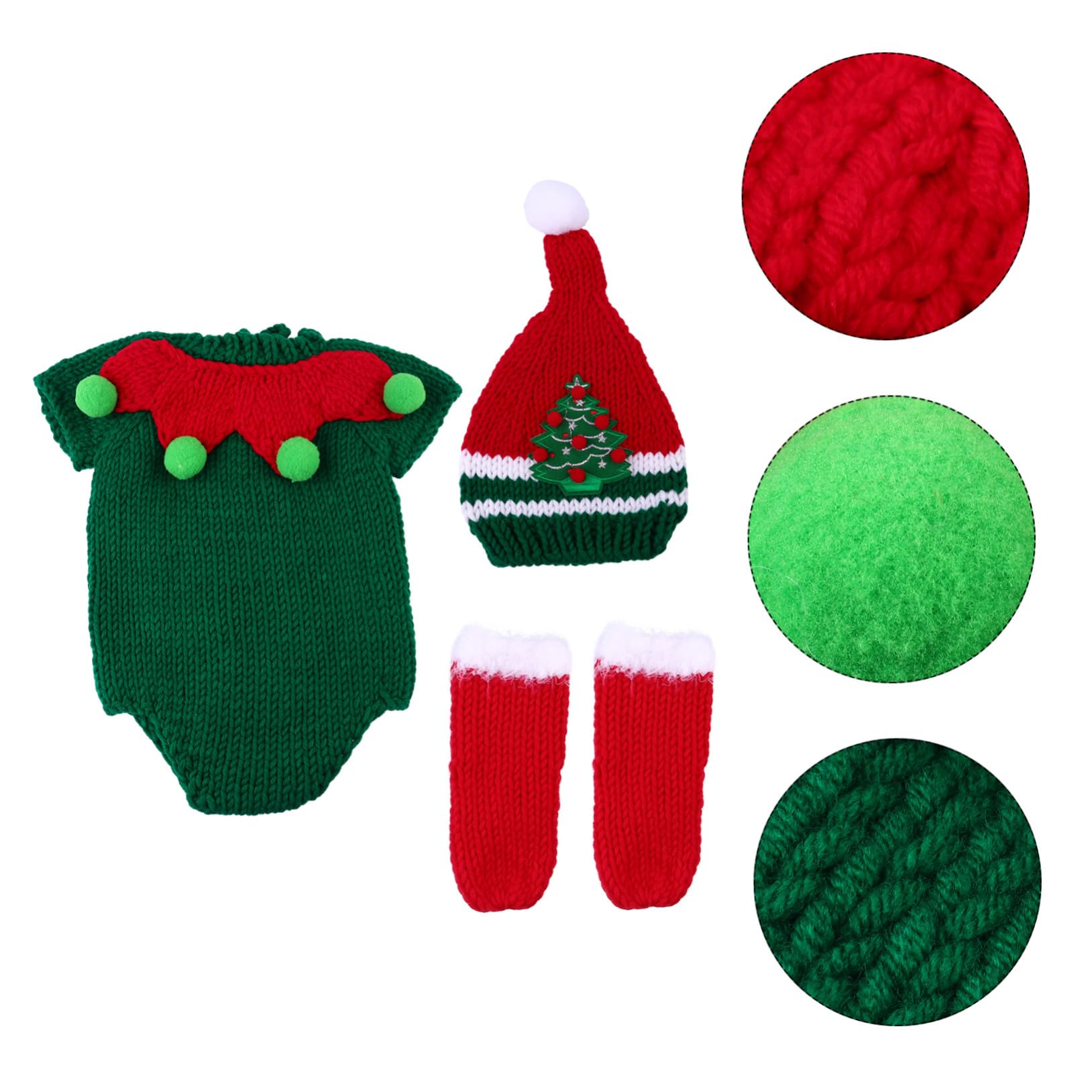 Accesorios para Fotos Navideñas Conjunto de Disfraz Infantil Ropa de Punto para Recién Nacidos Disfraz Navideño para Celebraciones de Fin de Año
