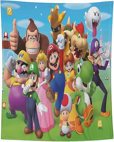 Miniatura 5 de Mar.io Su.per Blanket Soft Flannel Fleece Lightweight Anime Throw Blanket for Couch Sofa Bed Bedroom Kids Teens Gift