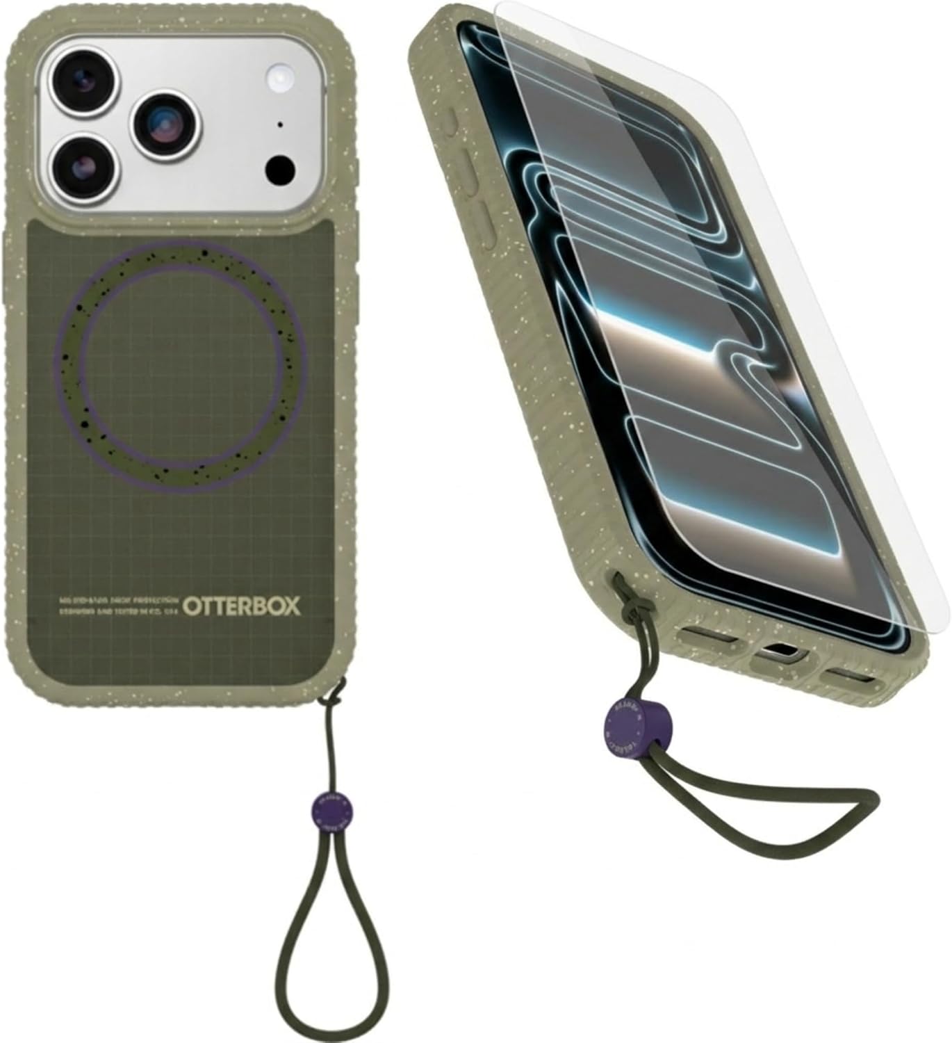 OtterBox iPhone 17 Pro Max (Only) Bundle: Sole Series Phone Case & Screen Protector - Fair Play (Green) - Snaps on MagSafe - Rugged & Durable
