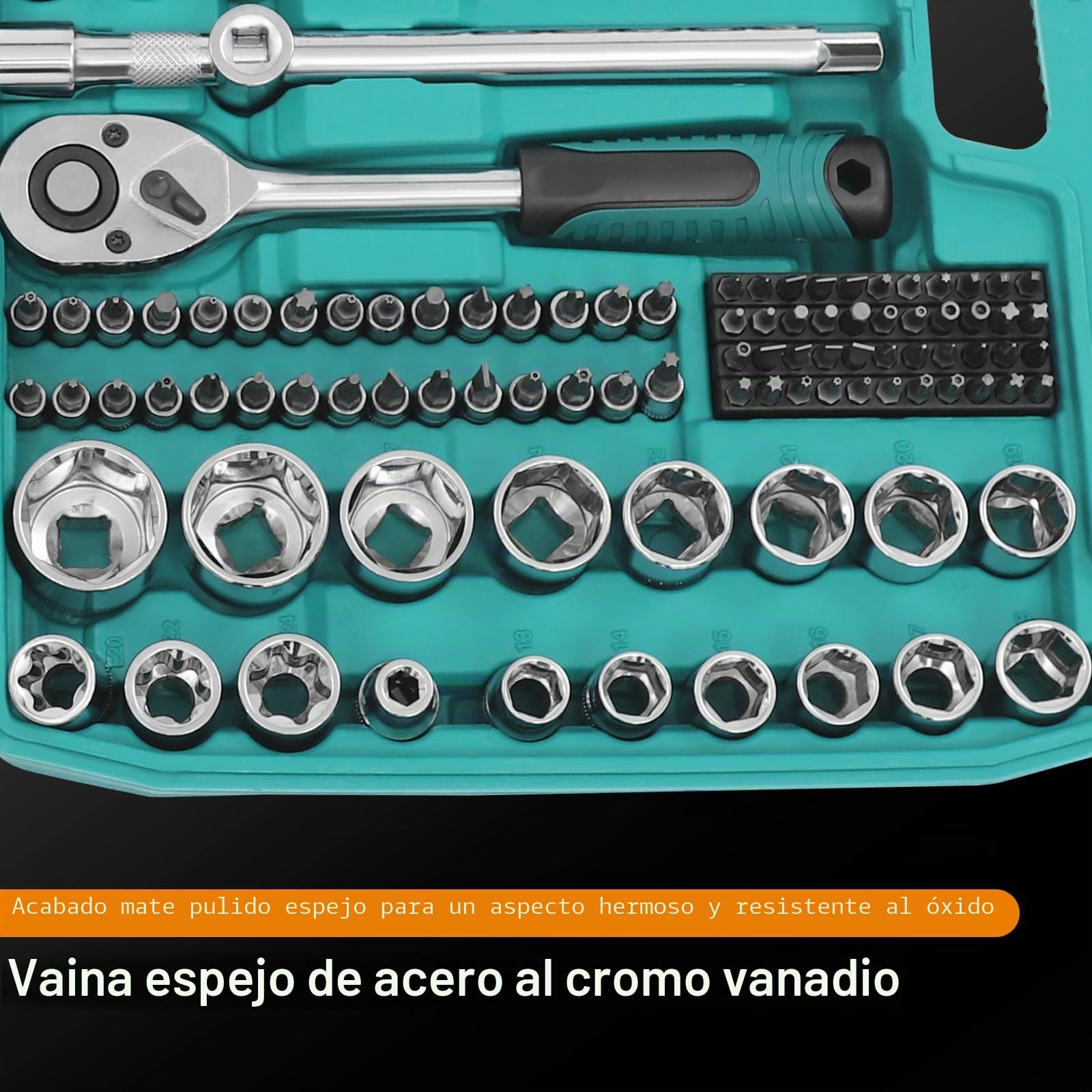 Juego de llaves de 216 piezas con 24 dientes de carraca y liberación rápida, juego de herramientas de reparación de automóviles, maletín de herramientas para taller de automóviles, reparación