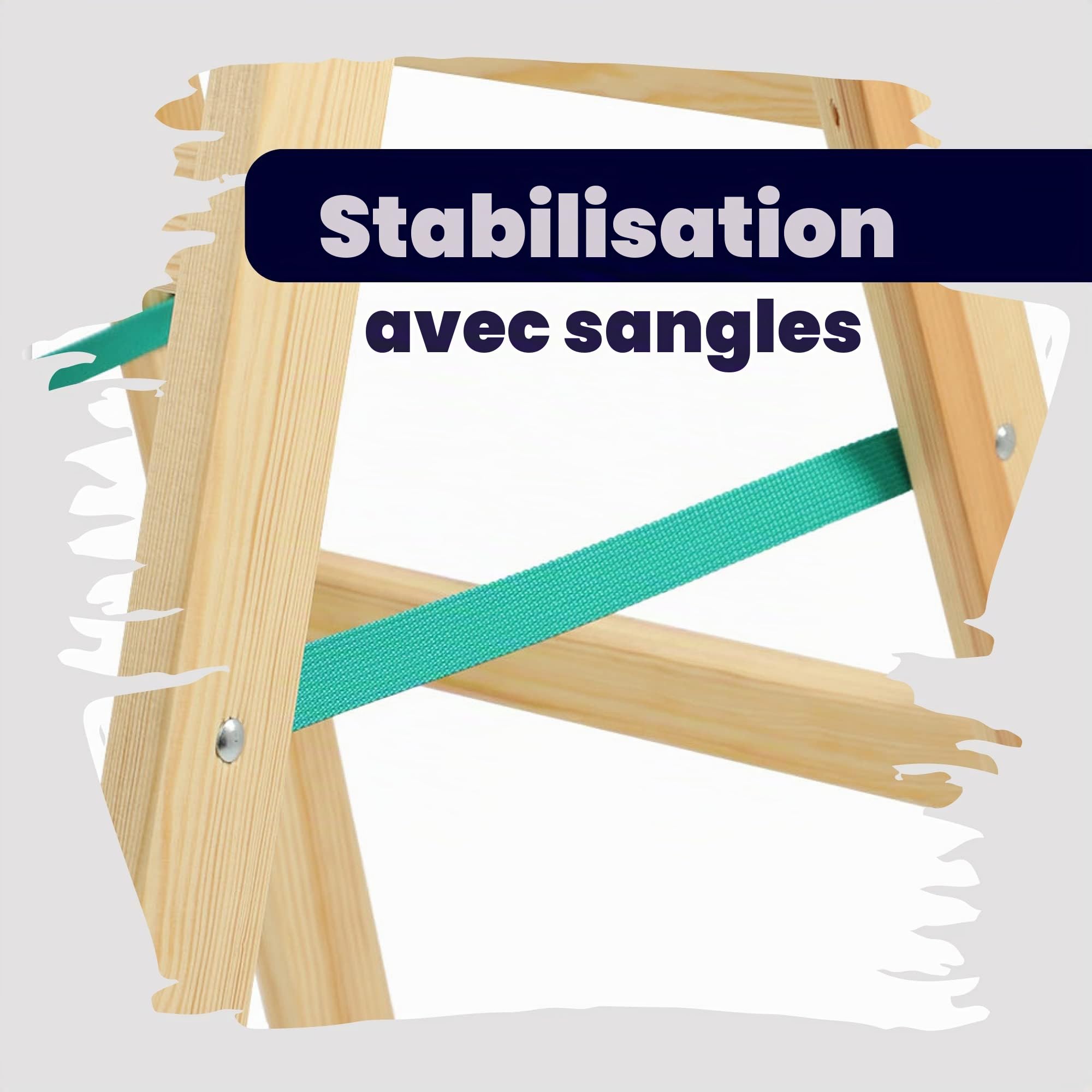 KADAX Escabeau Pliable en Bois, Échelle à Structure Robuste et Sécurisée, Conçue pour Un Accès Facile et Confortable aux Hauteurs (4 Marches)