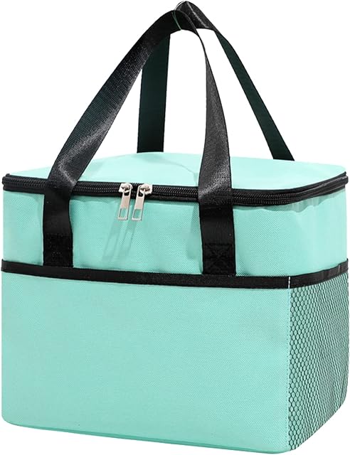 KitchenRaku Work Lunch Bag, Thermal Picnic Tote Bags, Large Waterproof and Leakproof Food Bag for Men, Kids, Girls, Adults, Ladies, Picnic, Camping, TG59 (Lake Blue)