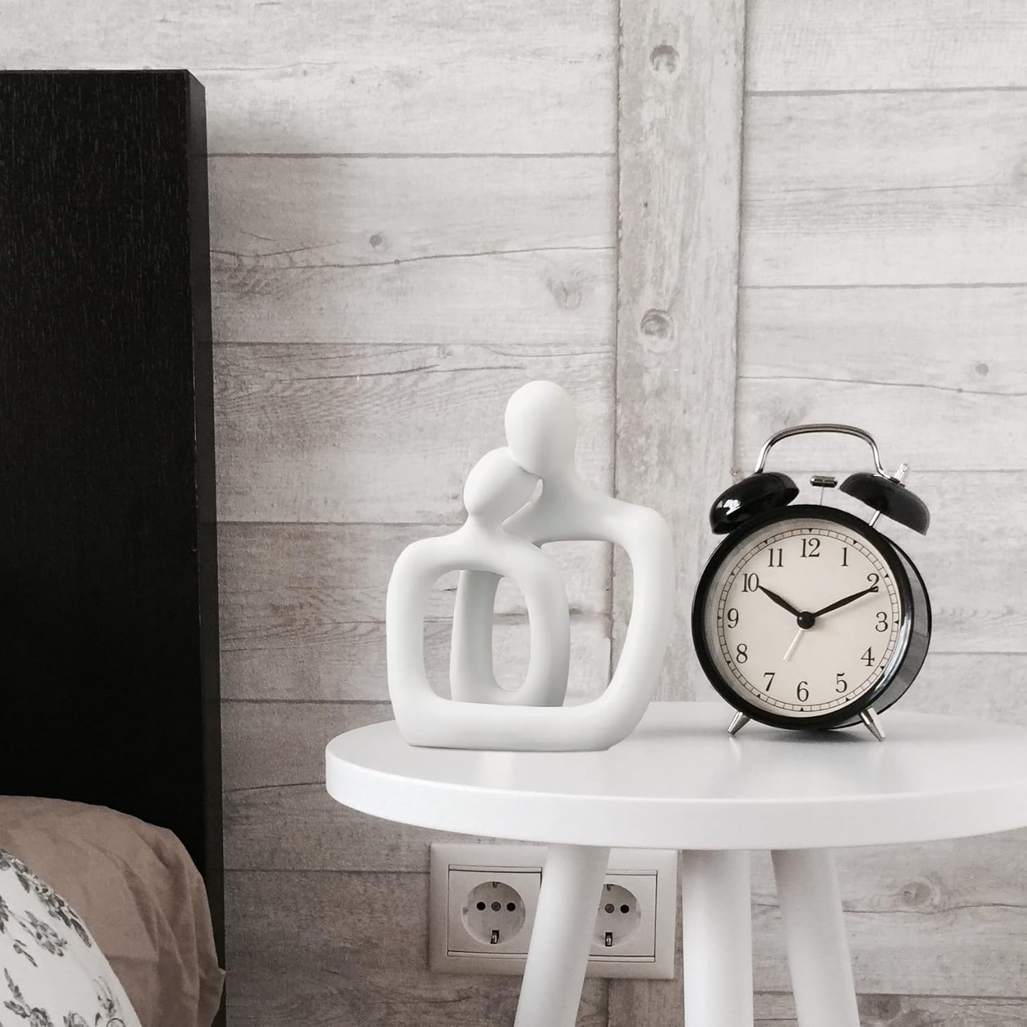 Abstract Couple Statue, Minimalist Couples Bedroom Decor, White Hugging Lovers Sculptures Modern Home Office Decor Accents, TV Stand Decorations for Living Room Aesthetic, Desktop Figurine - Image 3