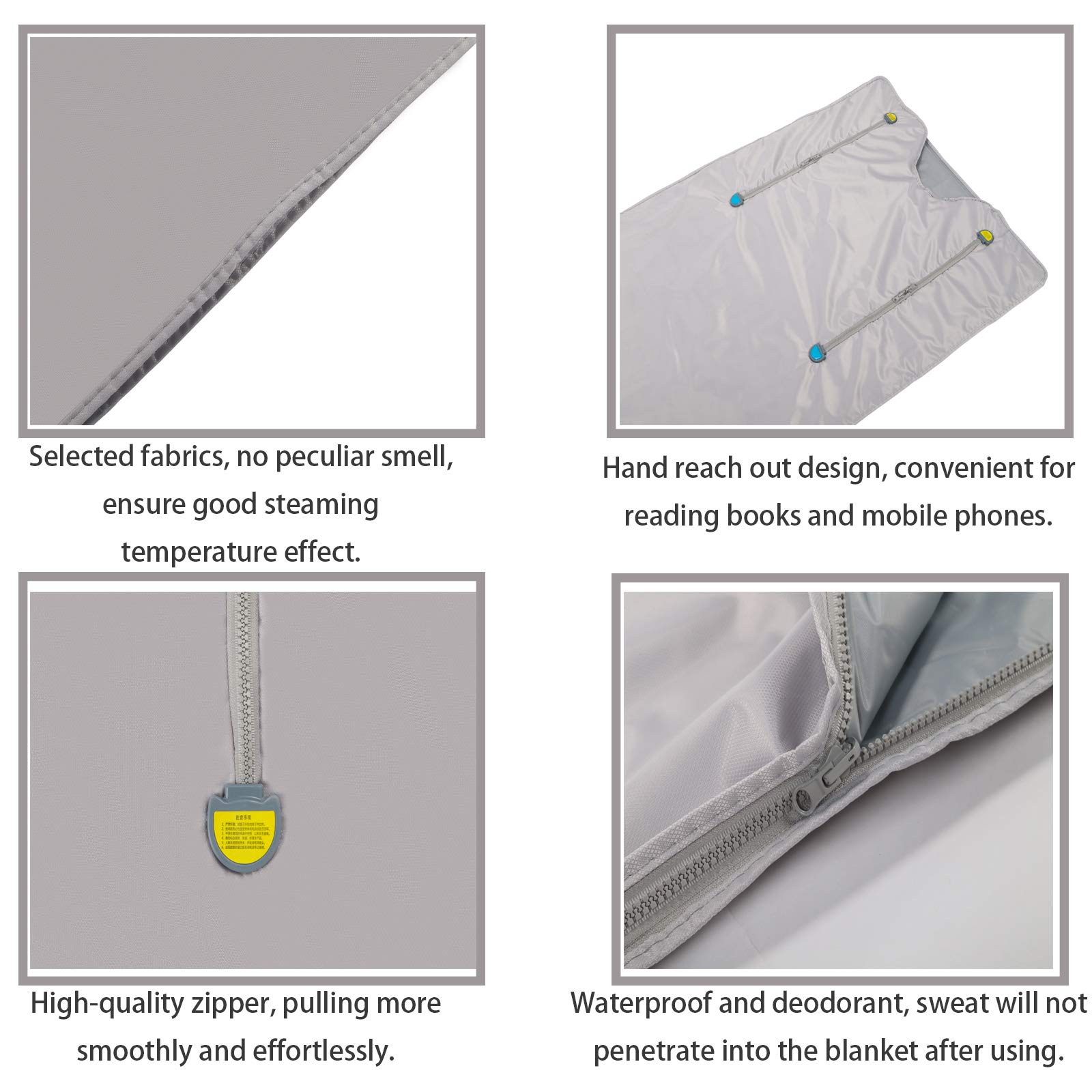 Sauna Coperta A Infrarossi Lungo Grasso Rimuovere Corpo Dimagrante Shaper Veloce Sudorazione Dispositivo Aggiornato Cerniera Versione Elitzia ETPQ018 (Argento)