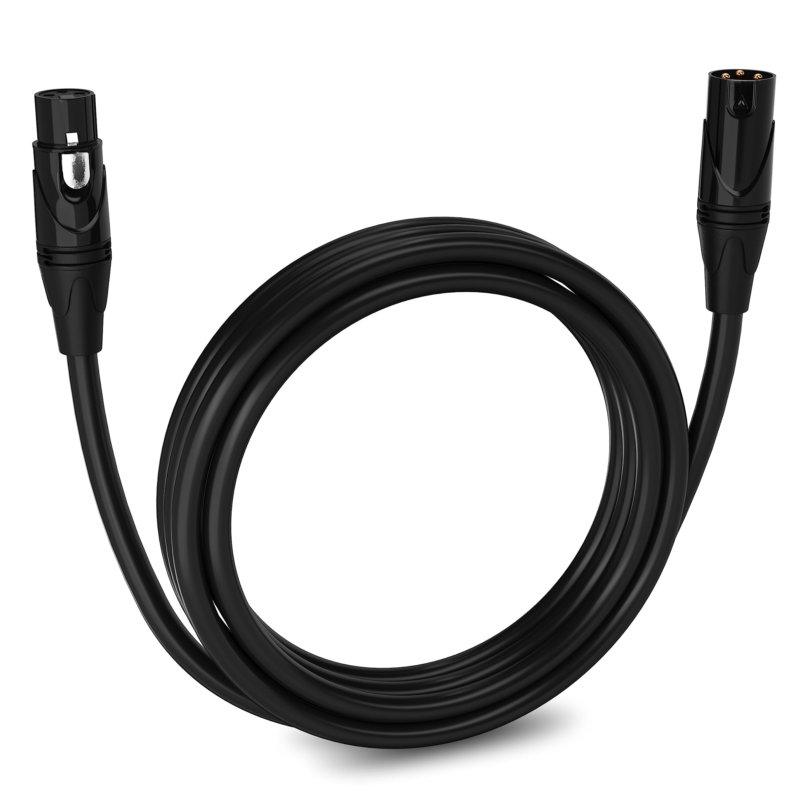 LyxPro Quad Series 10 ft XLR 4-Conductor Star Quad Balanced Microphone Cable for High End Quality and Sound Clarity, Extreme Low Noise, Black