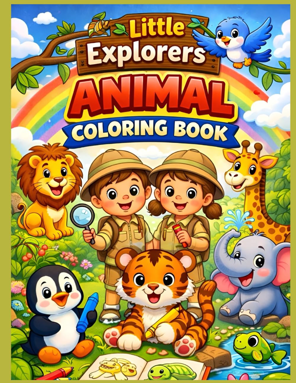 Little Explorers ANIMAL COLORING BOOK: Cute Animals, Birds, Fish & Insects Coloring Pages to Boost Creativity, Focus, and Early Learning