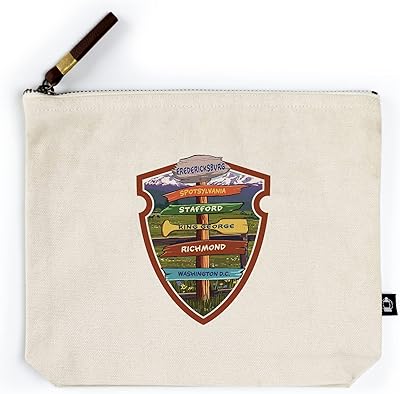 Lantern Press Fredericksburg, Virginia, Destination Signpost, Contour (100% Cotton Canvas Travel Accessory Go Bag)