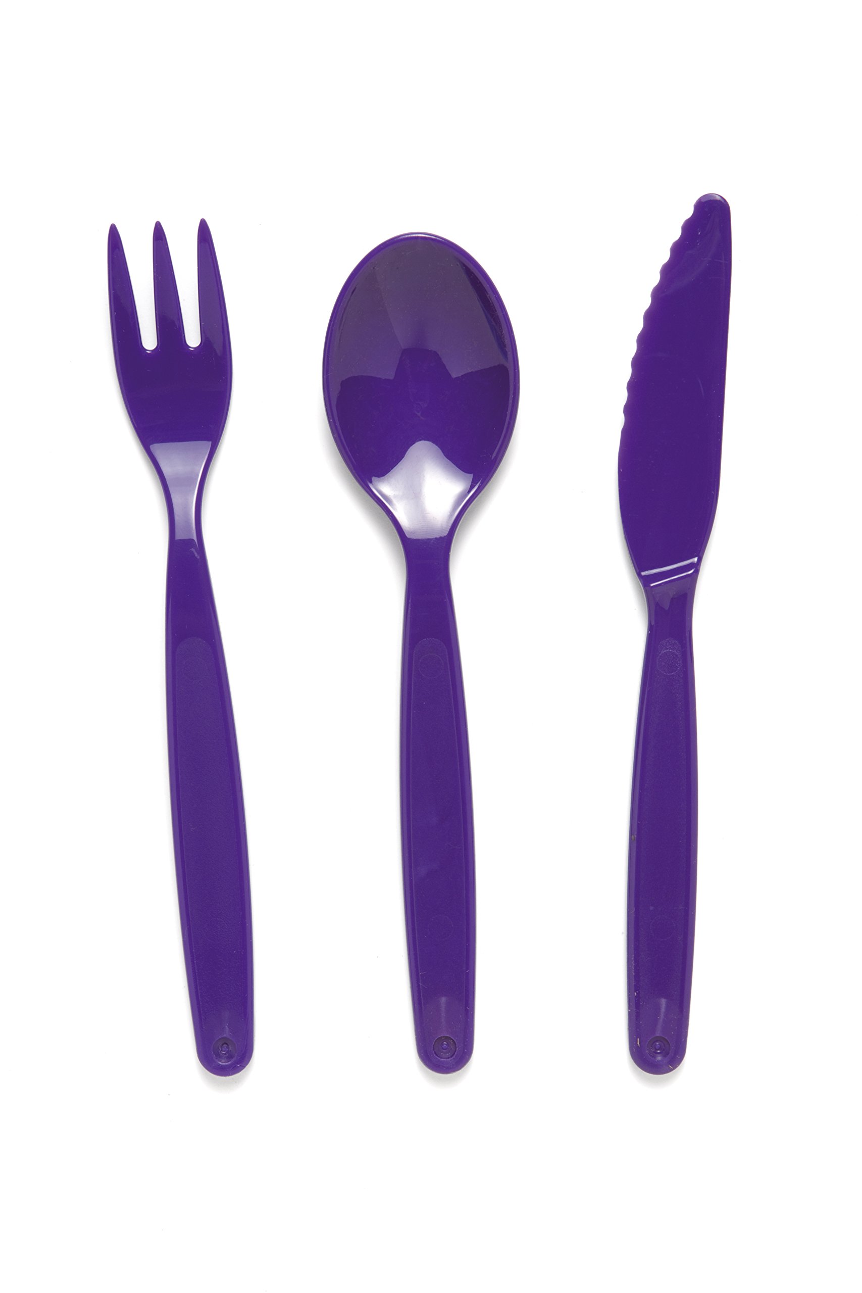 Harfield Small Polycarbonate Plastic Cutlery Set 17cm Purple (x4 Sets)