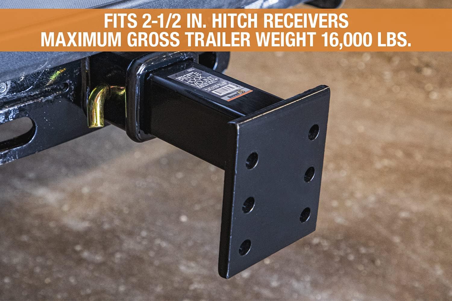 Buyers Products PM25612 Pintle Hook Mount, 2 Position Adjustable Trailer Hitch Receiver for 2-1/2 Inch Trucks, 16,000 lb MGTW, Heavy-Duty Tow Hitch, 3,000 MVL Rated