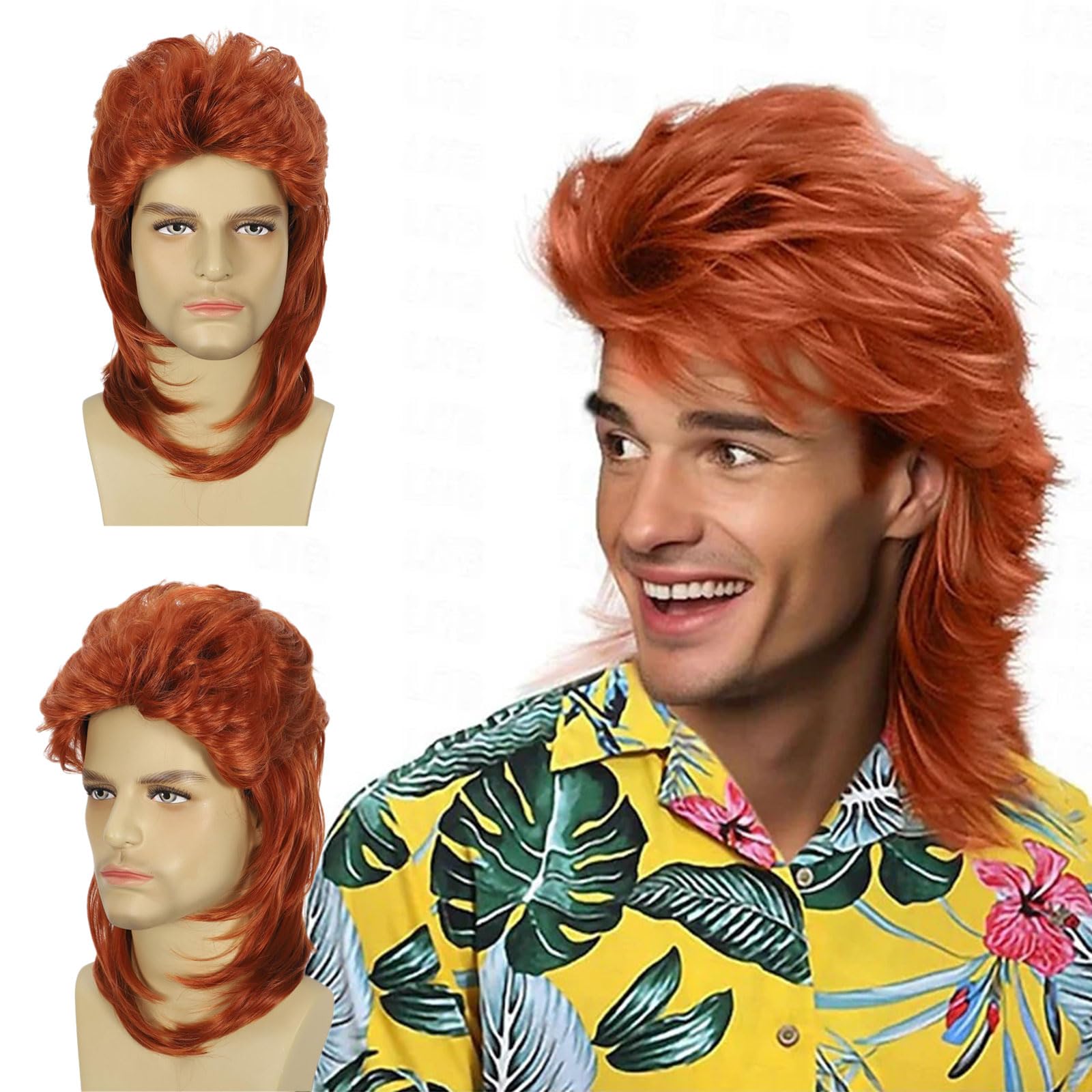 Lot De 5 Perruque Ryan,Mulet Homme Perruque,Annee 80 Perruque