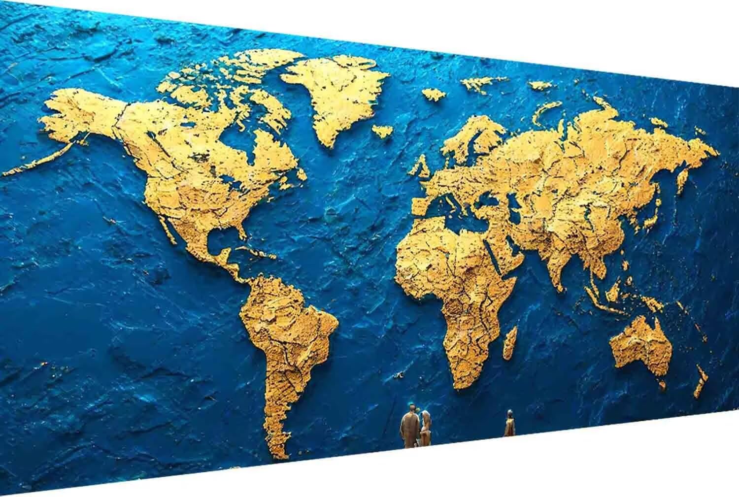 Malowanie po numerach dla dorosłych, mapa świata do malowania po numerach, dla dzieci, DIY, malowanie akrylowe po numerach, z pigmentem, hobby dla dorosłych, dekoracja domu, 60 x 120 cm, j847