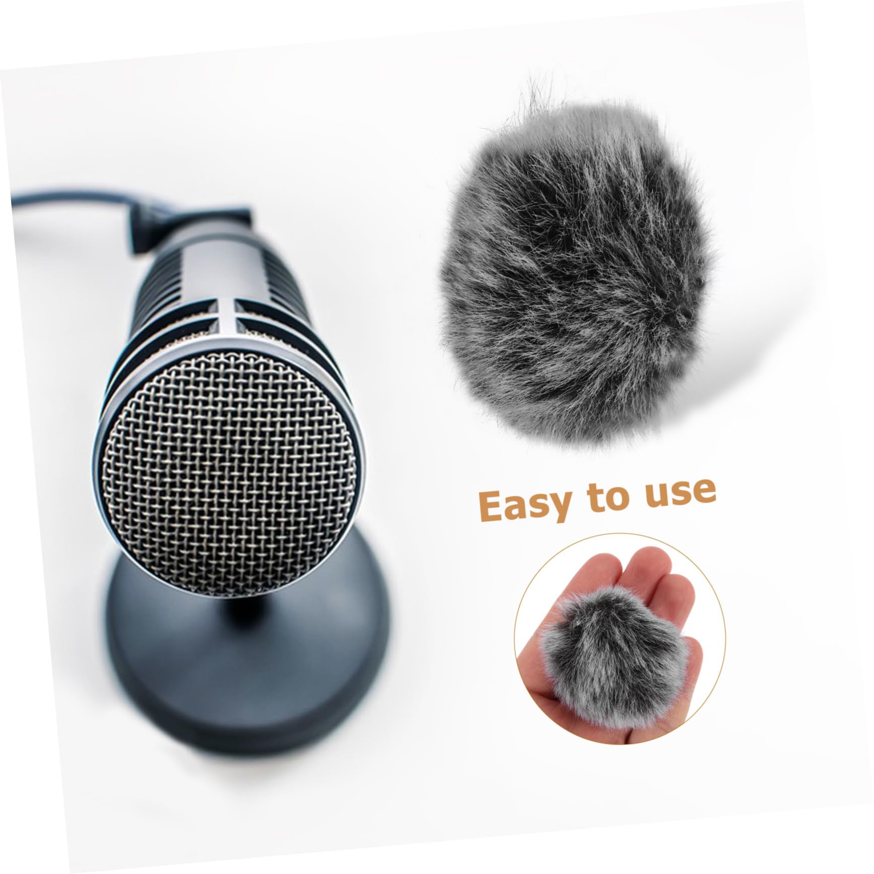 Toyvian Funda De Piel Prueba De Viento Protectora Para Micrófono Filtro Antipop De Pelo Sintético Para Uso Estudio o Grabación Funda Protectora Antiviento