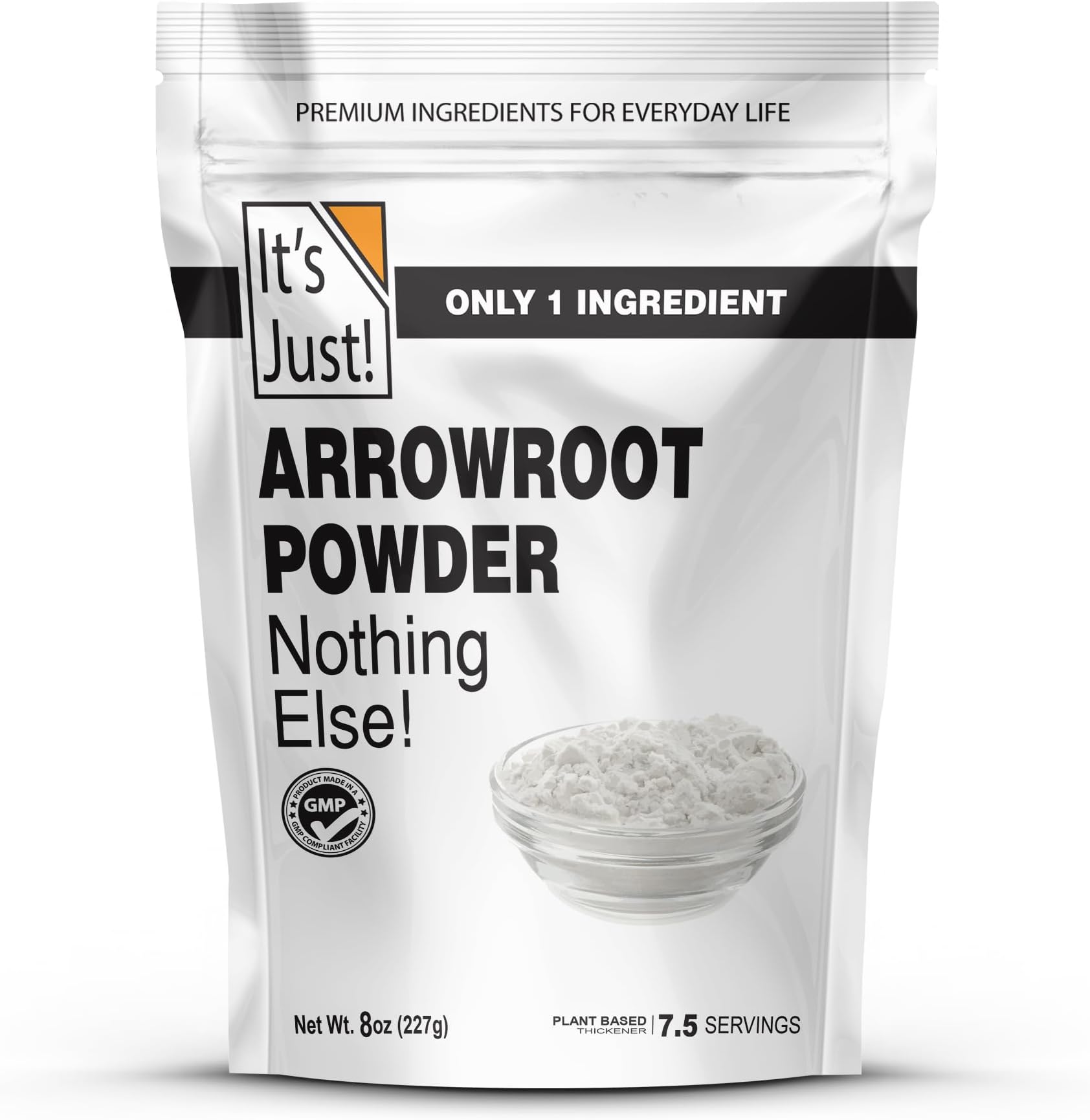 It's Just - Arrowroot Powder, 8oz, Natural Thickener, Gluten-Free, Dairy-Free, Non-GMO, Cornstarch Substitute
