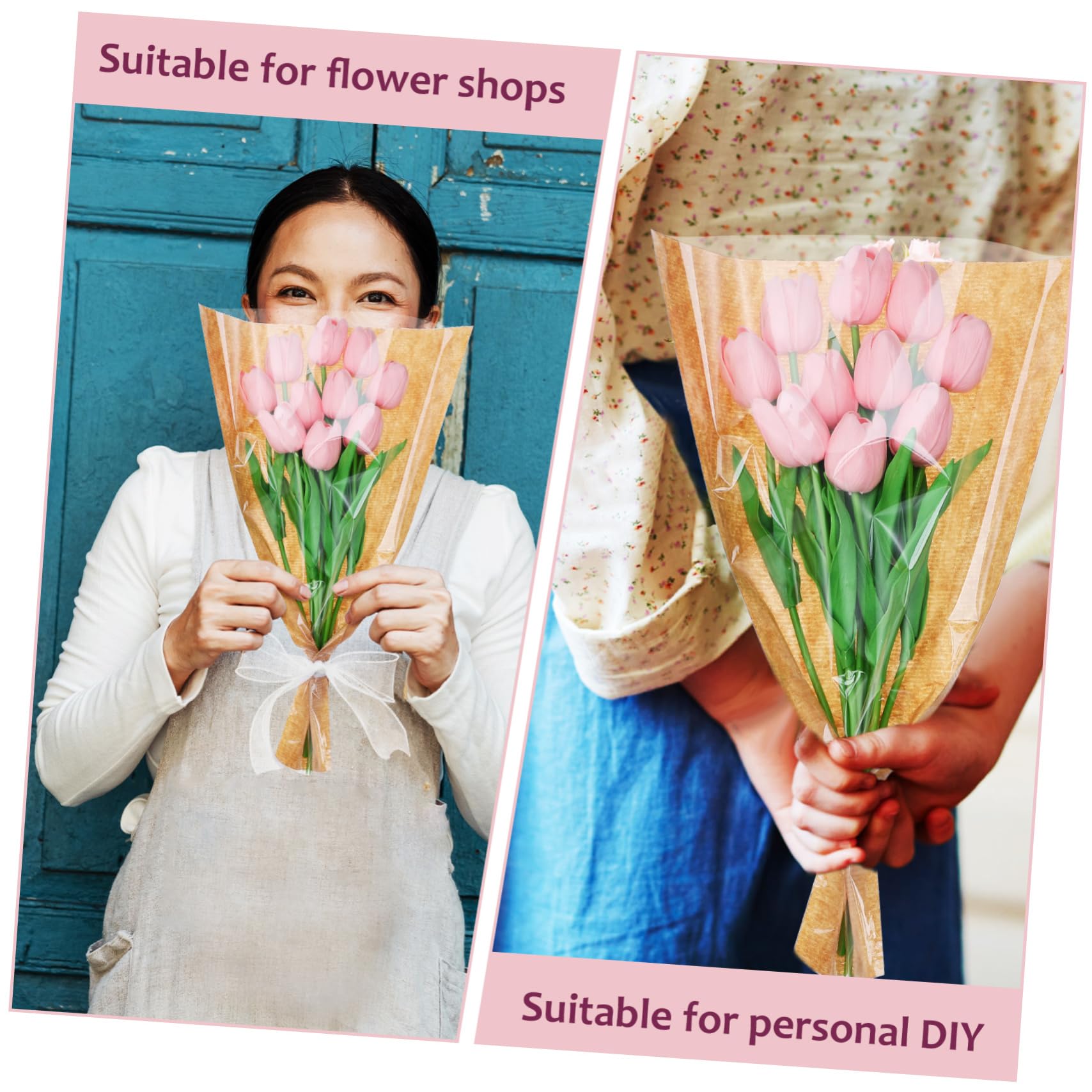 BESTYASH Packaging Bag for Flower Bouquets Paper Wrapping Paper Elegant Presentation Flexible Sizing