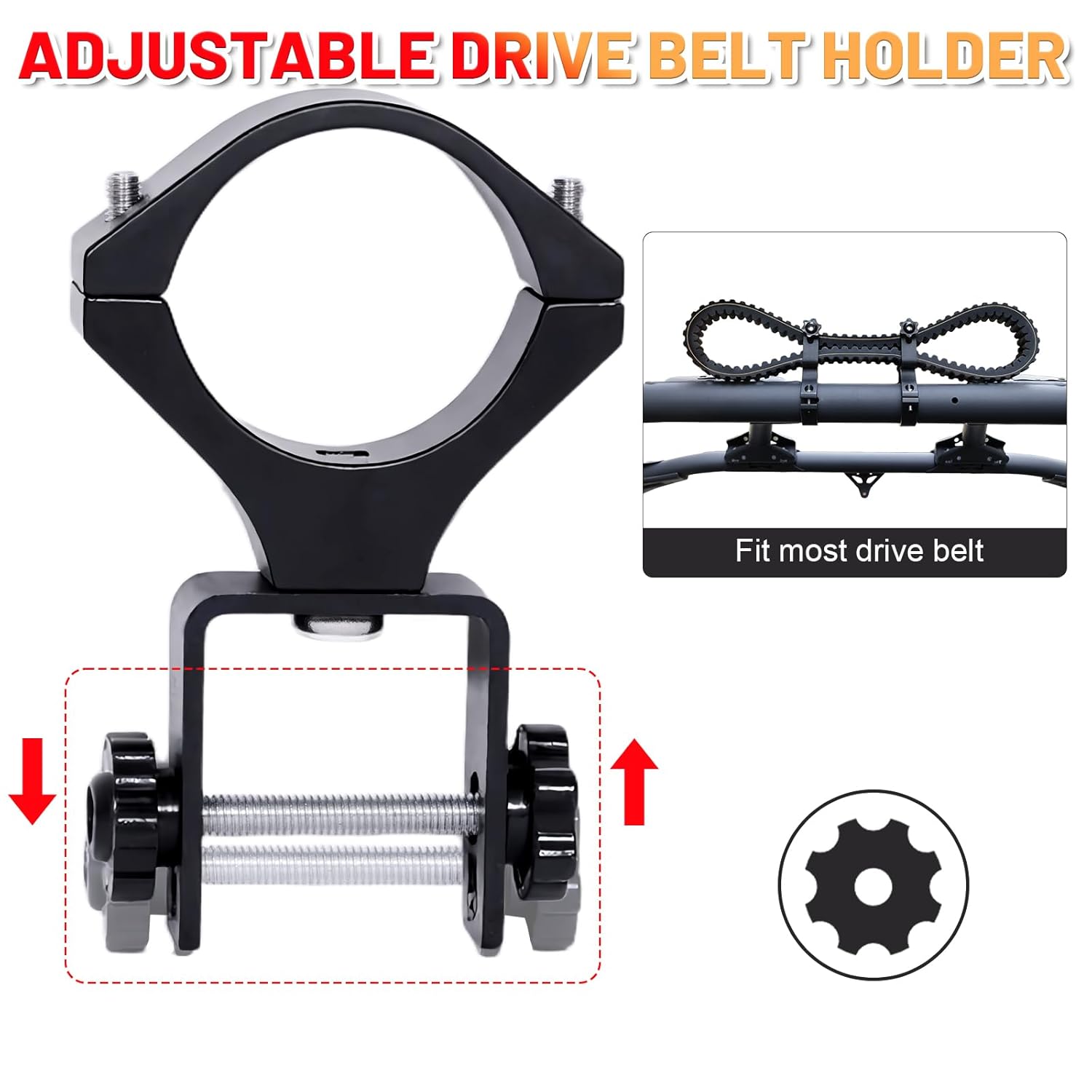 StarknightMT UTV Drive Belt Mount Fit 1.5"-2" Roll Cage, Universal Drive Belt Holder Compatible with Polaris RZR, Can-Am Commander, Maverick X3, Kawasaki Mule/Teryx, Pioneer, Talon, Rhino/YXZ
