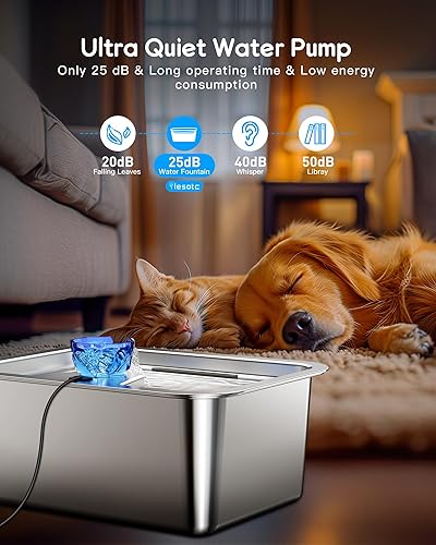 Miniatura 7 de Fuente de agua grande para perros de 3 galones, fuente de agua de acero inoxidable para perros grandes, dispensador automático de agua para perros