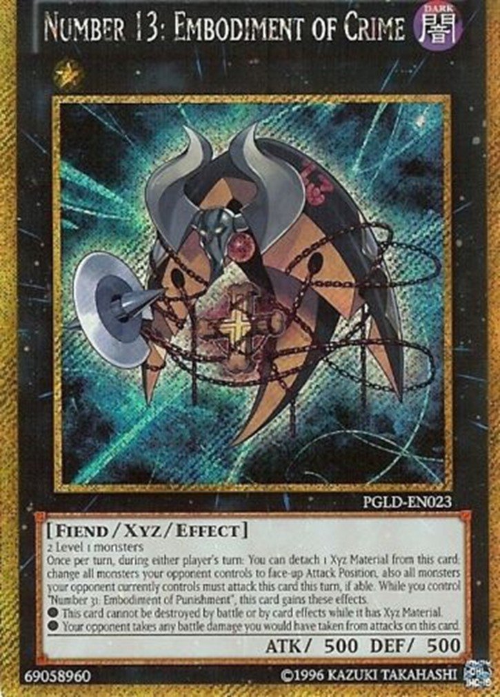 Yu-Gi-Oh! - Number 13: Embodiment of Crime (PGLD-EN023) - Premium