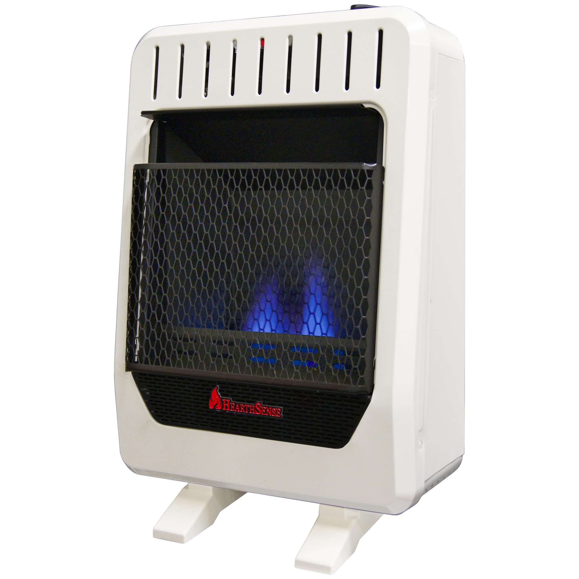 ProCom BF10M-B Ventless Dual Fuel Blue Flame Space Heater with Manual Control for Living Room, Bedroom, Home Office, 10000 BTU, Heats Up to 300 Sq. Ft., Includes Wall Mount and Base Feet, White