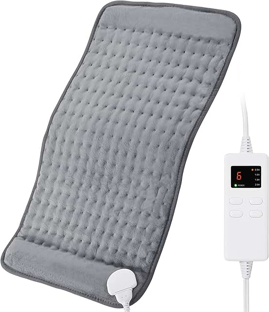 Toberto Heating Pad for Back Pain Relief Ultra Soft 12"x24" Large Electric Heating pad for Muscle Cramps Heated Pad with 6...