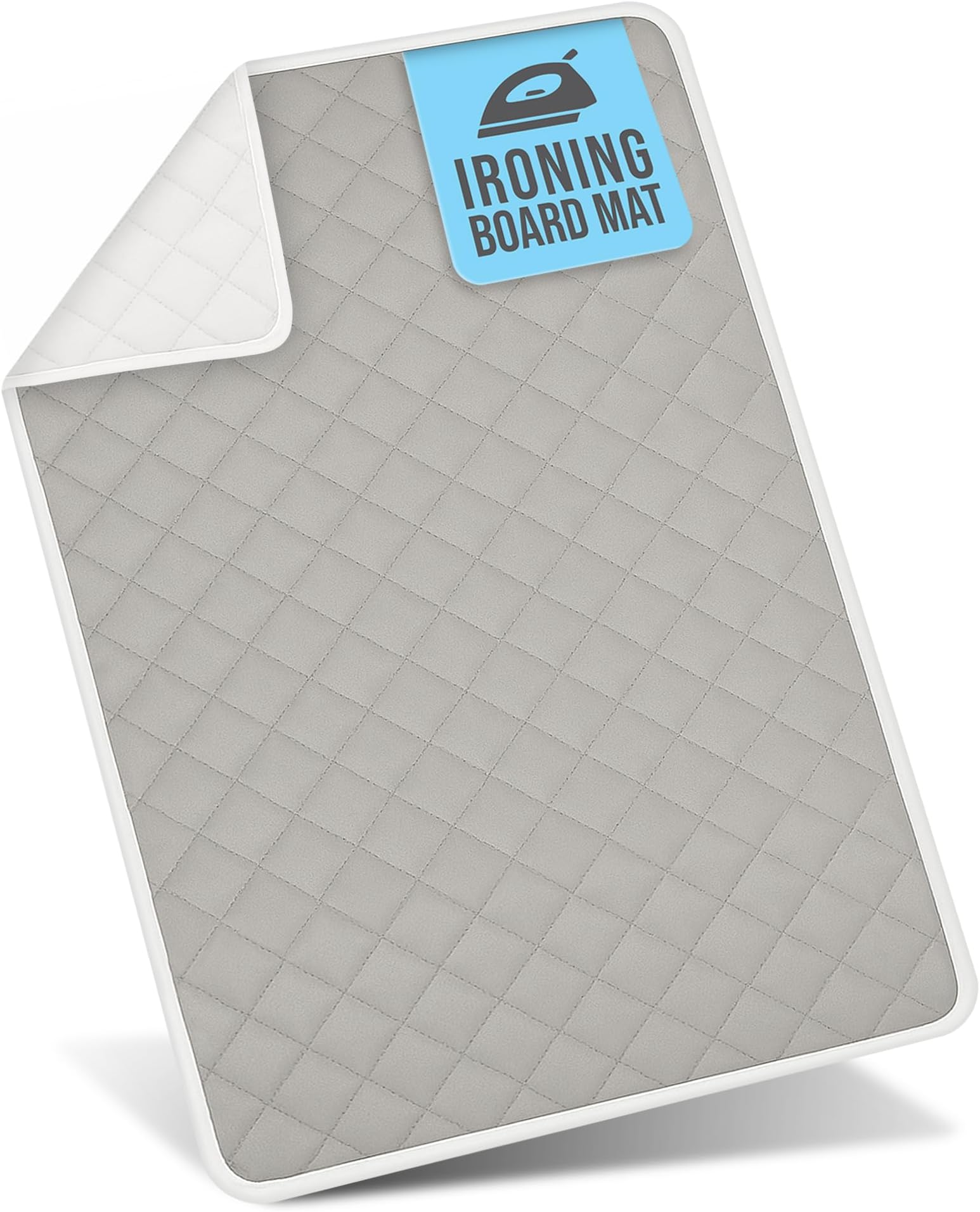 Ironing mat, Magnetic Laundry mat, 28.25” x 19”, Gray, Quilted, Washer and Dryer Countertop, Ironing pad