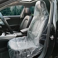 ICWEIMEI 100 Pack Disposable Clear Plastic Car Seat Covers - Universal Waterproof Protectors for Mechanics, Detailing & Rainy Days