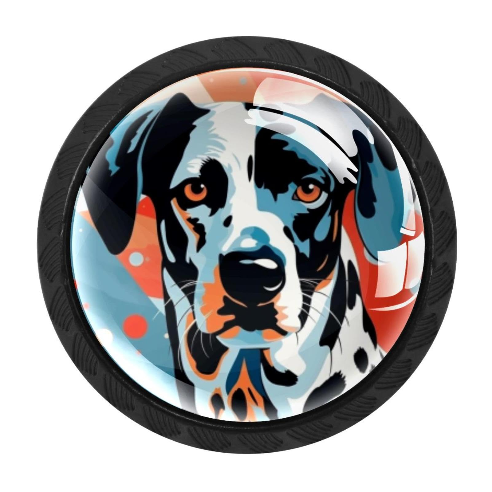Chenzzzz Multicolored 05 4 Pieces Spotted Dog Drawer Knobs, 35Mm Black Cabinet Knobs, Drawer Pulls And Knobs, Dresser Drawer Knobs, Cabinet Hardware Kitchen Cabinet Knobs