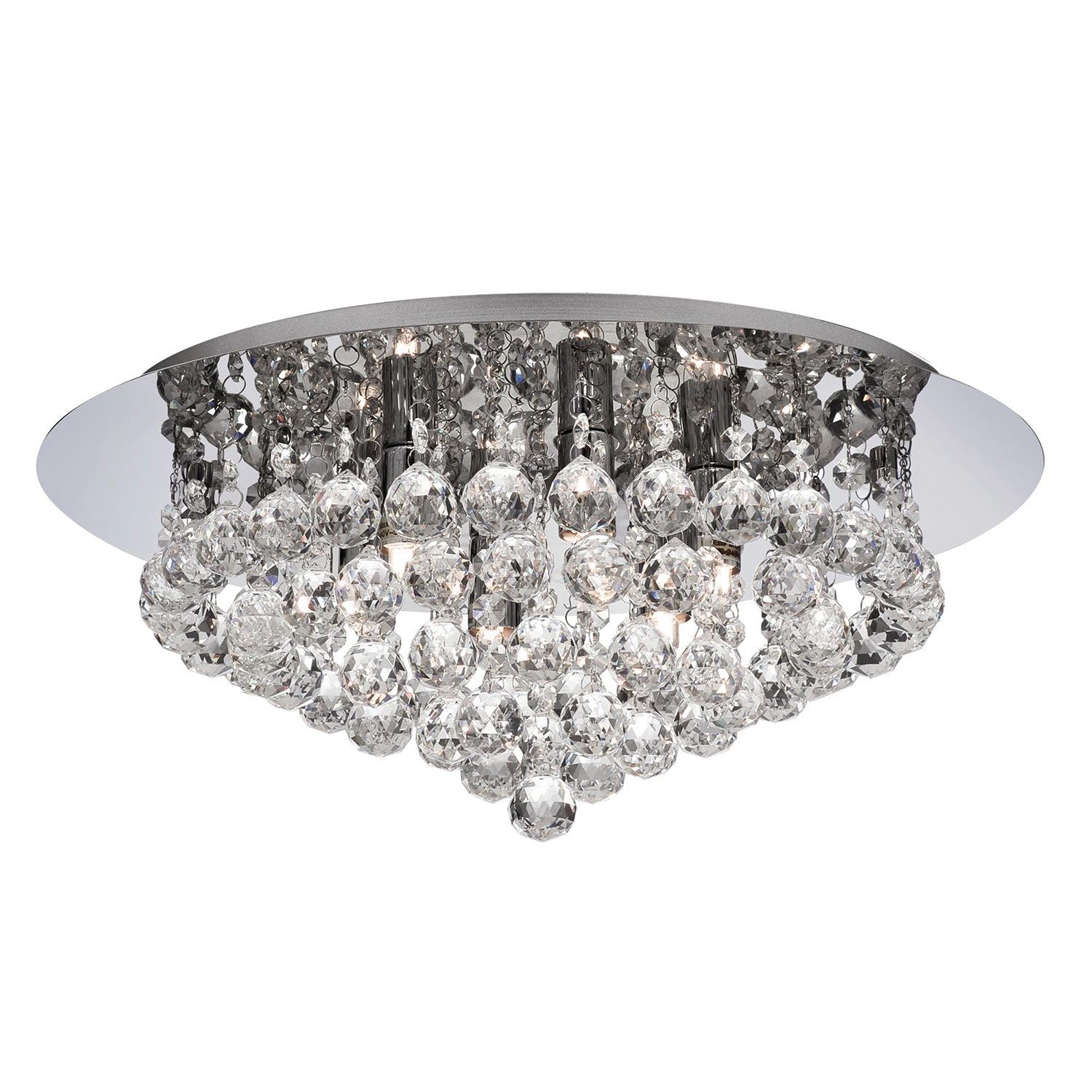 Searchlight Lighting Chrome Searchlight Hanna 6 Round Semi Flush Round Chandelier Light (3406-6Cc, )