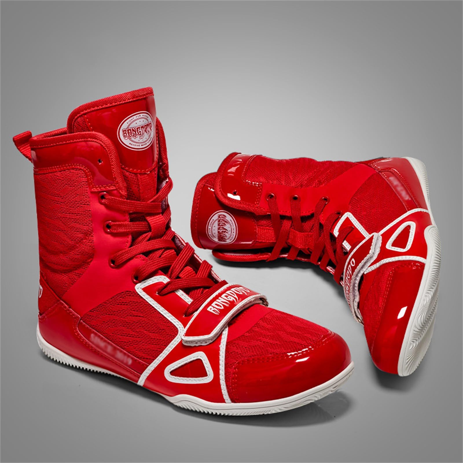 Scarpe da Allenamento per Lotta E Boxe, Sneakers da Palestra Unisex per Powerlifting, Antiscivolo, Arti Marziali, Scarpe Alte per Sparring
