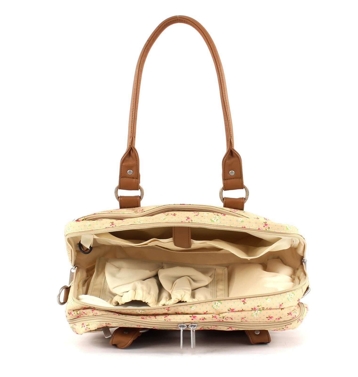 LÄSSIG Baby Wickeltasche Babytasche Kliniktasche Stylische Tasche Mama inkl. Wickelzubehör/Vintage Mero Bag, Rosebud Fairytales