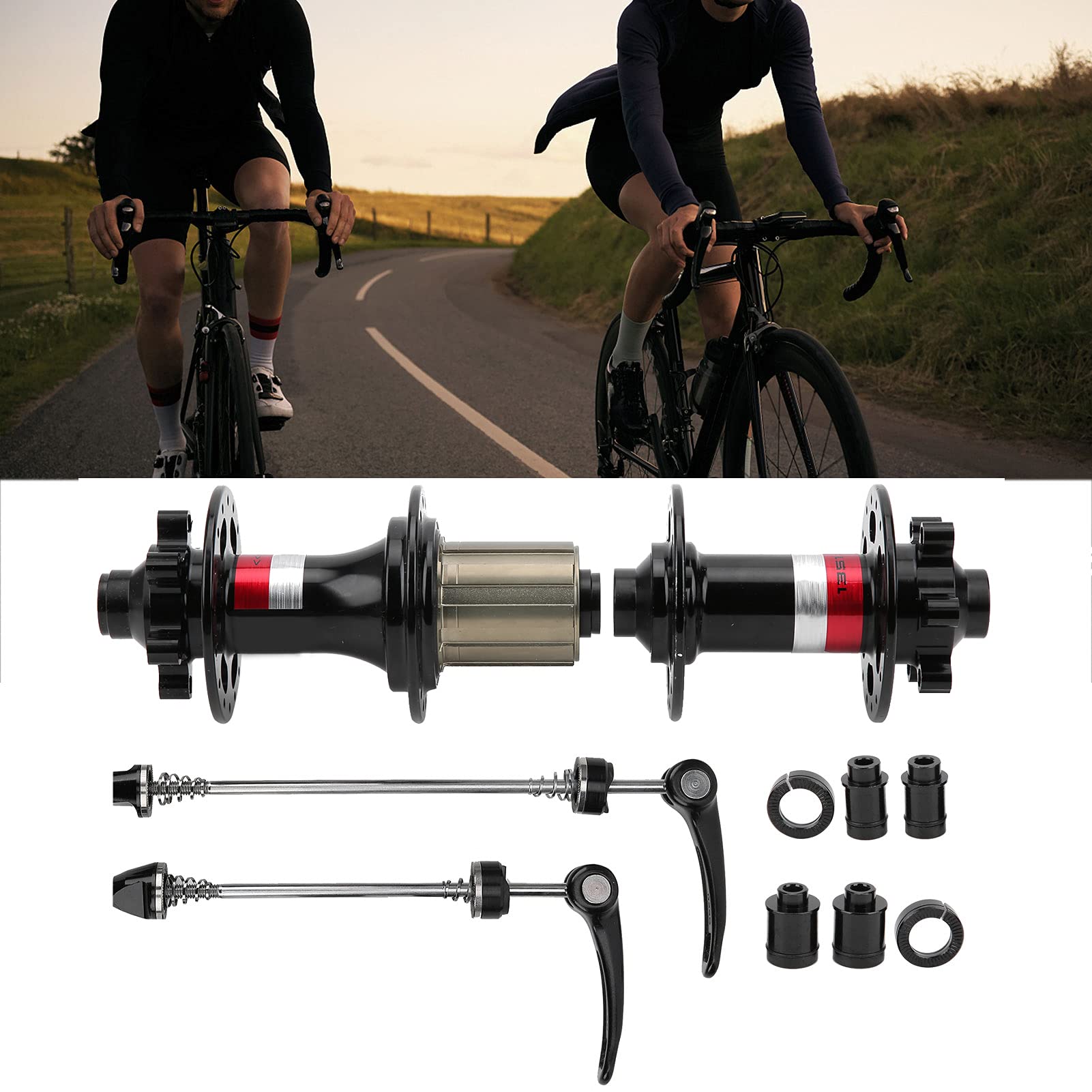 RiToEasysports Piasta Roweru Górskiego Piasta Rowerowa ze Stopu Aluminium 32H 8 do 11 Prędkości 72T Grzechotka 4 Uszczelnione łożyska oś Przelotowa Bez Użycia Narzędzi dla Osób Dojeżdżających do