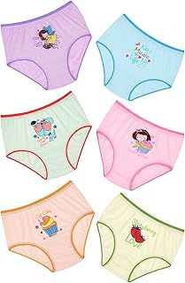 Kids Girls Panty Ultrasoft Underwear 100% Cotton Soft Comfortable | Skin Friendly | Innerwear Pack of 6 Print May Vary