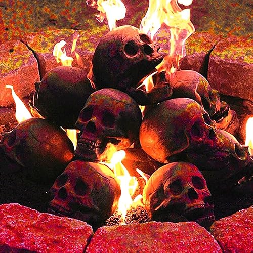 Miniatura 8 de Calaveras para hogueras de Halloween, esqueleto reutilizable de cerámica ignífuga para hoguera, fogata, chimenea, accesorios de calavera de