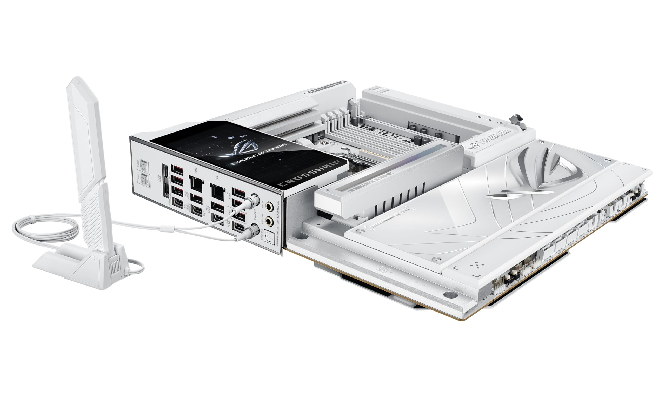 ASUS ROG Crosshair X870E Kühler, AMD E-ATX Motherboard, 24+2+2 Leistungsphasen, DDR5-Steckplätze, zwei PCIe® 5.0 x16 Safe-Steckplätze, sieben M.2-Slots, Dual Realtek 10G Ethernet, AI Cache Boost, Full