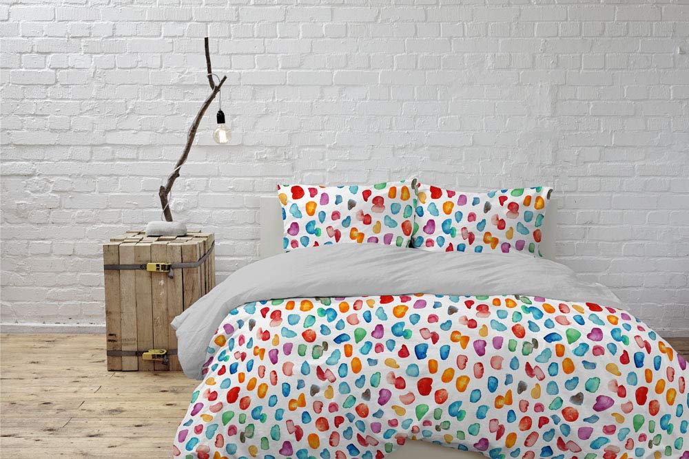 Italian Bed Linen “Watercolor” Duvet Cover Set, WT01, Double