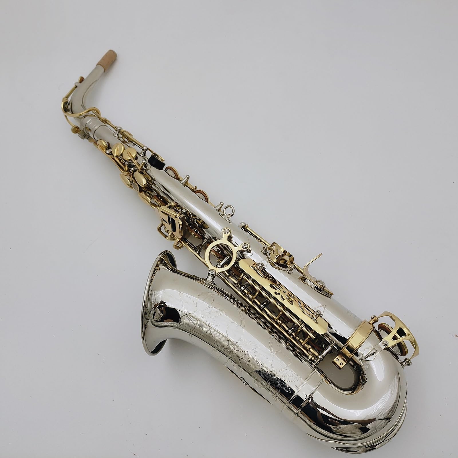 Alto Mib Tune Saxophone Laiton Nickelé Corps Plaqué Or Laque Clés Mi Bémol Sax Avec Étui En Toile Saxophones pour Etudiants